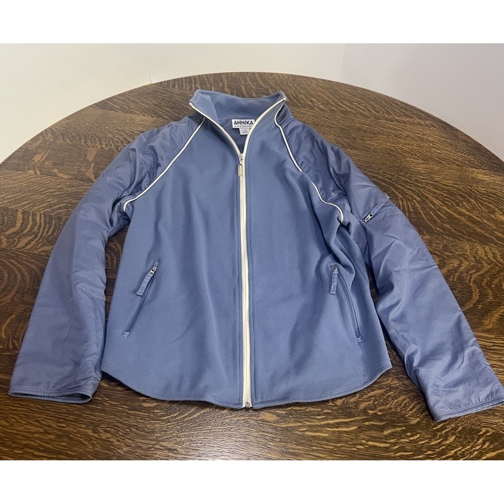 Cutter & Buck Annika Womens L Blue Golf Jacket Full Zip